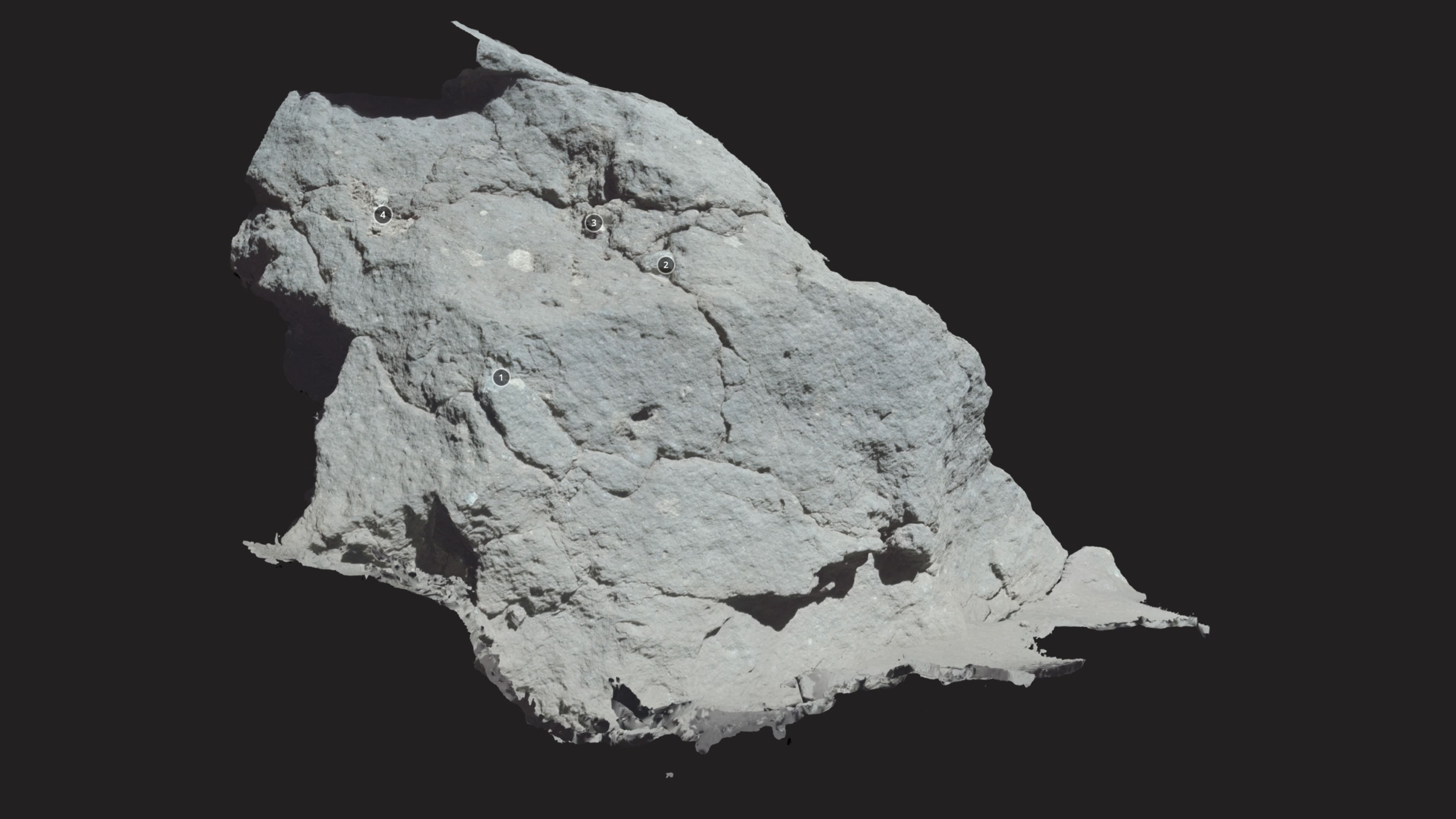 NASA research team’s published Apollo 17 Boulder reconstruction with numbered details