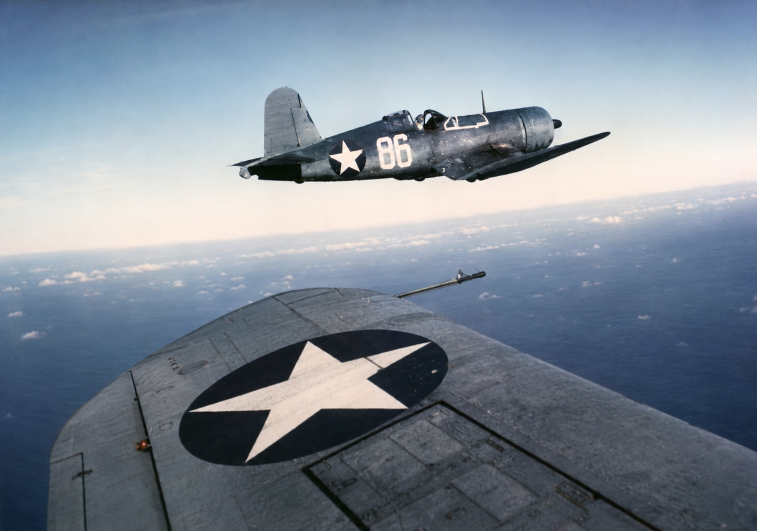 A historical view of a Corsair in flight